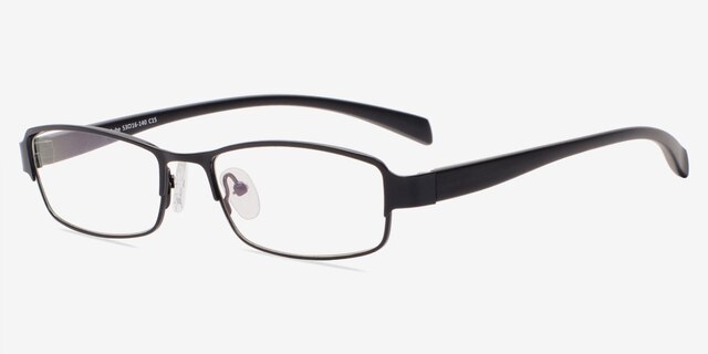 Cube Black MetalEyeglass Frames from EyeBuyDirect, Angle View