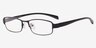 Cube Black MetalEyeglass Frames from EyeBuyDirect, Angle View