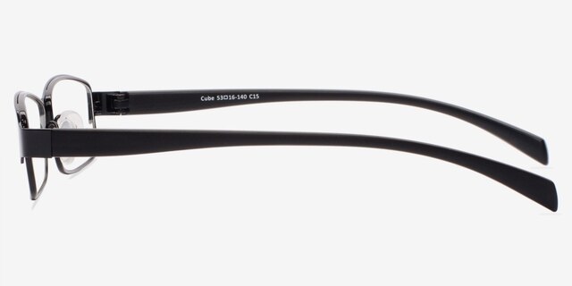 Cube Black MetalEyeglass Frames from EyeBuyDirect, Side View