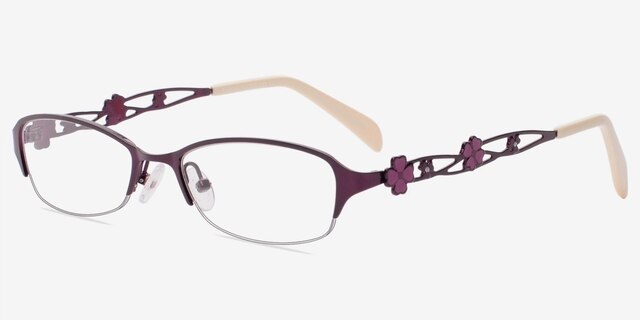 Keaton Violet MétalMontures de lunettes de vue d'EyeBuyDirect, Vue d'Angle
