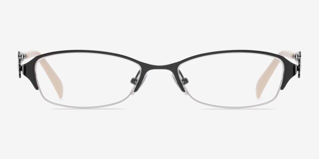 Keaton Noir MétalMontures de lunettes de vue d'EyeBuyDirect, Vue de Face