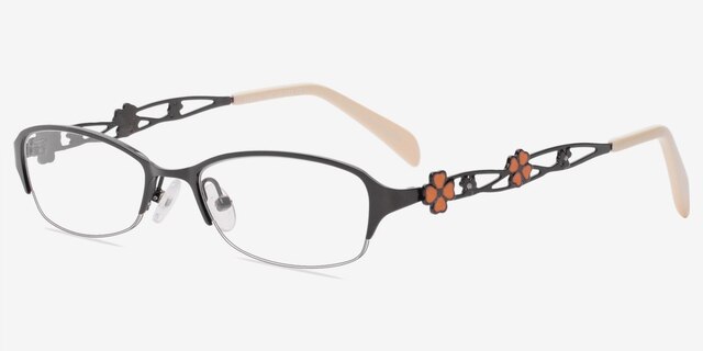Keaton Noir MétalMontures de lunettes de vue d'EyeBuyDirect, Vue d'Angle