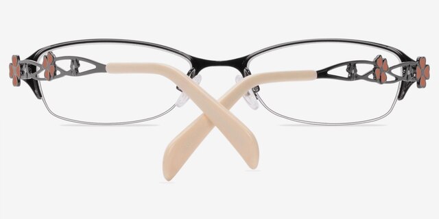 Keaton Noir MétalMontures de lunettes de vue d'EyeBuyDirect, Vue Rapprochée
