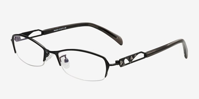 Abelard Black MetalEyeglass Frames from EyeBuyDirect, Angle View