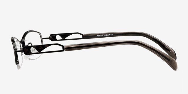 Abelard Black MetalEyeglass Frames from EyeBuyDirect, Side View