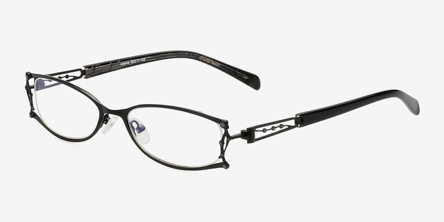 Atlanta Black MetalEyeglass Frames from EyeBuyDirect, Angle View