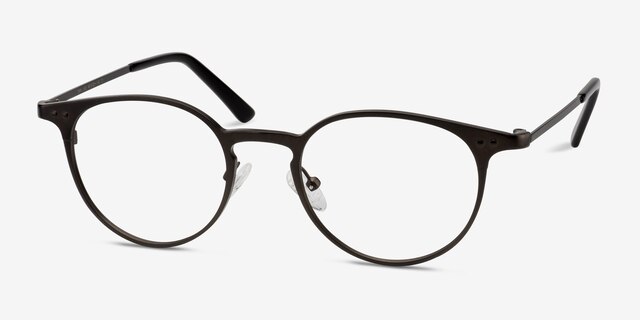 Thin Line Coffee MetalEyeglass Frames from EyeBuyDirect, Angle View