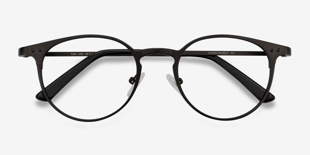 Thin Line Coffee MetalEyeglass Frames from EyeBuyDirect, Closed View