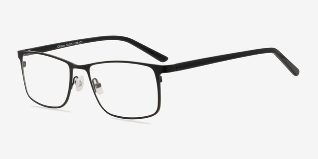 Clinton Black MétalMontures de lunettes de vue d'EyeBuyDirect, Vue d'Angle