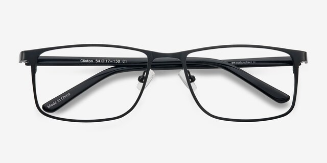 Clinton Black MétalMontures de lunettes de vue d'EyeBuyDirect, Vue Rapprochée