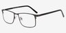 Clinton Gunmetal & Black MetalEyeglass Frames from EyeBuyDirect, Angle View
