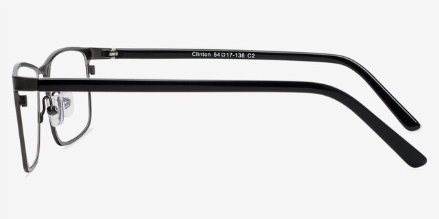 Clinton Gunmetal & Black MetalEyeglass Frames from EyeBuyDirect, Side View