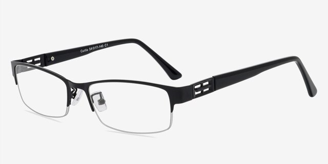 Curtis Black MetalEyeglass Frames from EyeBuyDirect, Angle View