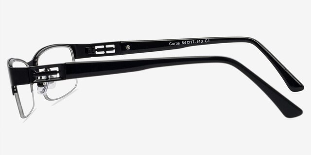 Curtis Black MetalEyeglass Frames from EyeBuyDirect, Side View