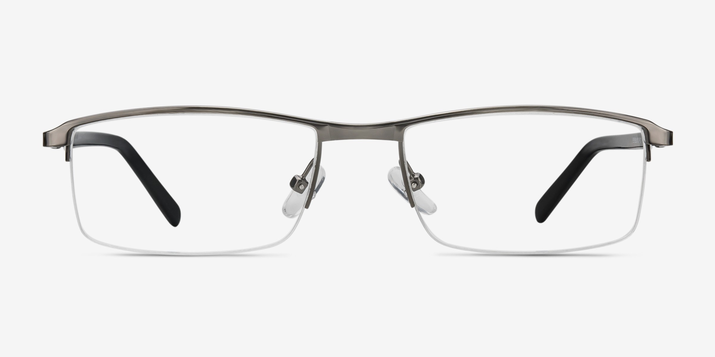 Mel Rectangle Gunmetal Semi Rimless Eyeglasses | Eyebuydirect