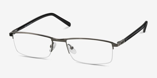 Mel Gunmetal MetalEyeglass Frames from EyeBuyDirect, Angle View