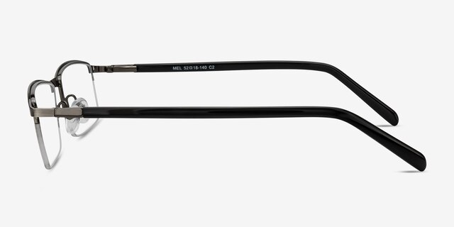 Mel Gunmetal MetalEyeglass Frames from EyeBuyDirect, Side View