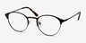 Little Time Noir MétalMontures de lunettes de vue d'EyeBuyDirect, Vue d'Angle