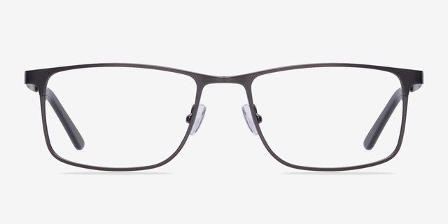 Clinton Gunmetal MetalEyeglass Frames from EyeBuyDirect, Front View