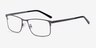 Clinton Gunmetal MetalEyeglass Frames from EyeBuyDirect, Angle View