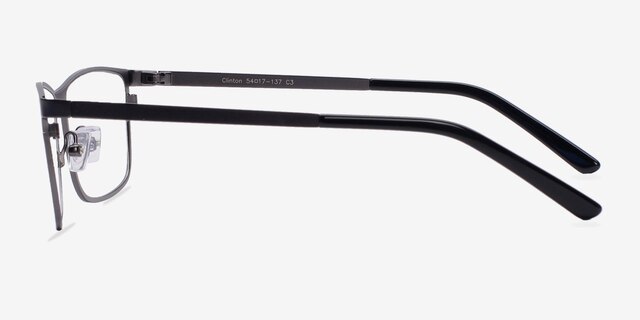 Clinton Gunmetal MetalEyeglass Frames from EyeBuyDirect, Side View