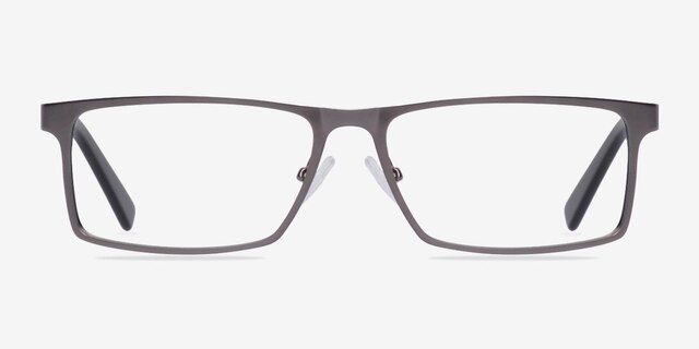 Cristian Gunmetal & Black MetalEyeglass Frames from EyeBuyDirect, Front View