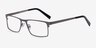 Cristian Gunmetal & Black MetalEyeglass Frames from EyeBuyDirect, Angle View