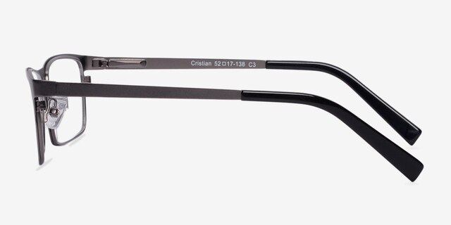 Cristian Gunmetal & Black MetalEyeglass Frames from EyeBuyDirect, Side View
