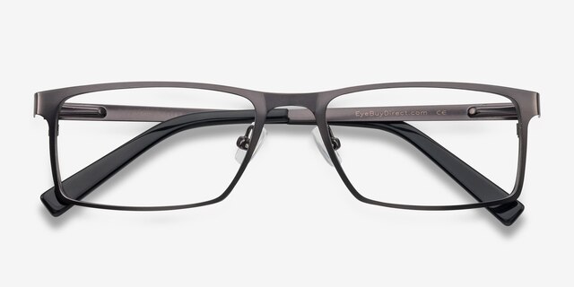 Cristian Gunmetal & Black MetalEyeglass Frames from EyeBuyDirect, Closed View
