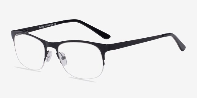 Farley Black MetalEyeglass Frames from EyeBuyDirect, Angle View