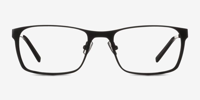 Dublin Matte Black MétalMontures de lunettes de vue d'EyeBuyDirect, Vue de Face