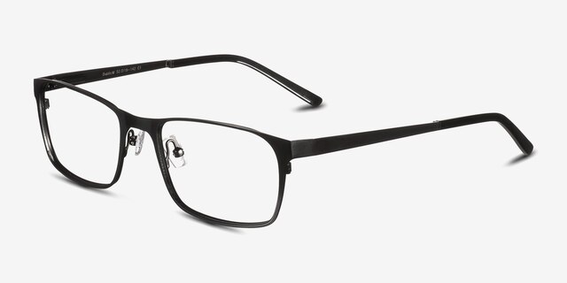 Dublin Matte Black MétalMontures de lunettes de vue d'EyeBuyDirect, Vue d'Angle