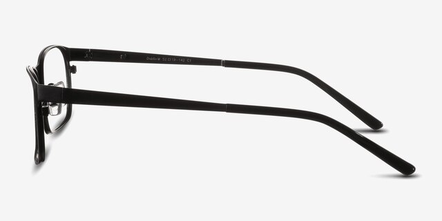 Dublin Matte Black MétalMontures de lunettes de vue d'EyeBuyDirect, Vue de Côté