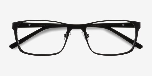 Dublin Matte Black MétalMontures de lunettes de vue d'EyeBuyDirect, Vue Rapprochée