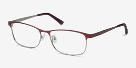 Ashlyn Rouge Métal Montures de lunettes de vue d'EyeBuyDirect, Vue d'Angle