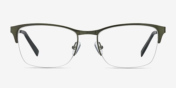 Time Green Metal Eyeglass Frames