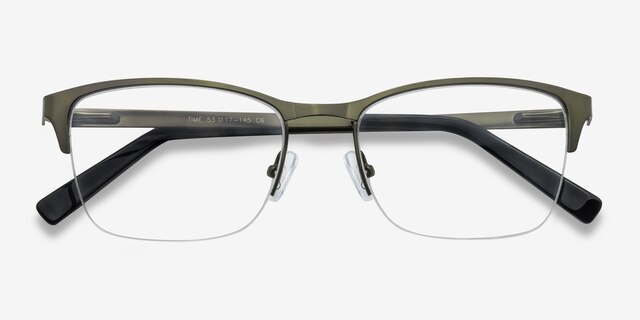 Time Green MetalEyeglass Frames from EyeBuyDirect, Closed View
