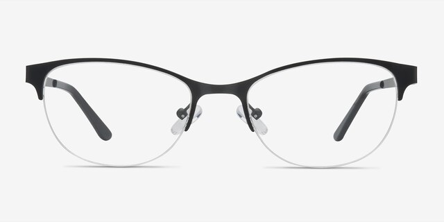 Melody Black MetalEyeglass Frames from EyeBuyDirect, Front View