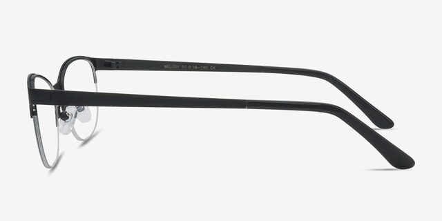Melody Black MetalEyeglass Frames from EyeBuyDirect, Side View