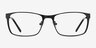 Dublin Matte Black MetalEyeglass Frames from EyeBuyDirect, Front View