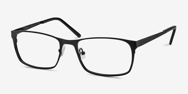 Dublin Matte Black MetalEyeglass Frames from EyeBuyDirect, Angle View