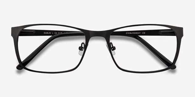 Dublin Matte Black MetalEyeglass Frames from EyeBuyDirect, Closed View