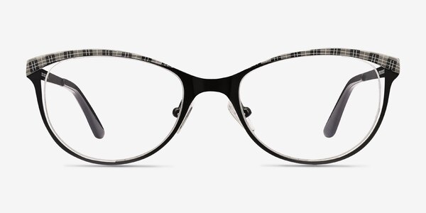 Deco Black Gray Metal Eyeglass Frames