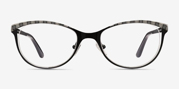 Deco Black Gray Metal Eyeglass Frames from EyeBuyDirect