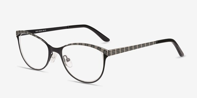 Deco Black Gray MetalEyeglass Frames from EyeBuyDirect, Angle View