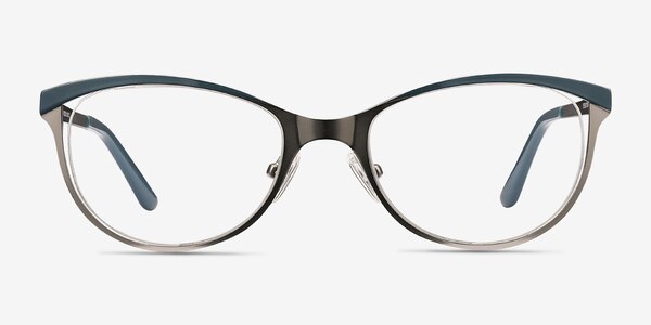 Deco Gunmetal Green Metal Eyeglass Frames