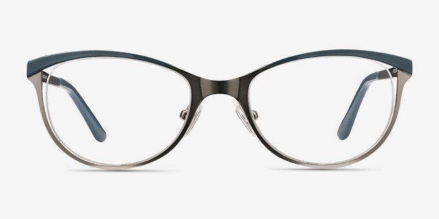 Deco Gunmetal Green MétalMontures de lunettes de vue d'EyeBuyDirect, Vue de Face