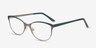 Deco Gunmetal Green MétalMontures de lunettes de vue d'EyeBuyDirect, Vue d'Angle