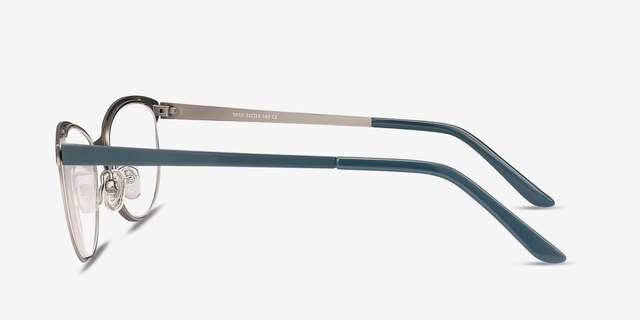 Deco Gunmetal Green MétalMontures de lunettes de vue d'EyeBuyDirect, Vue de Côté