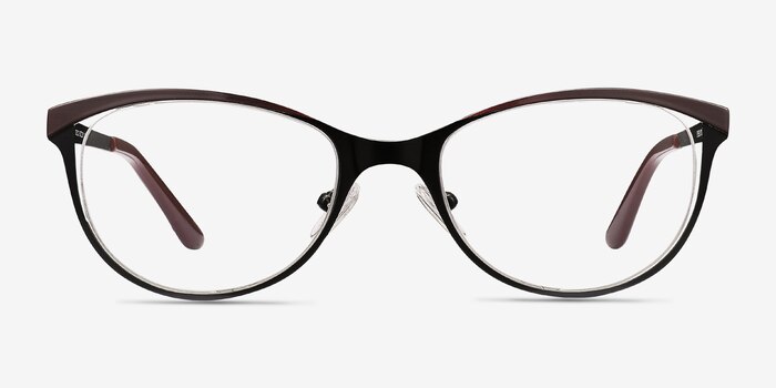 Deco Black Red Metal Eyeglass Frames from EyeBuyDirect